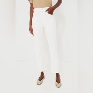 MOTHER The Hustler Ankle Fray The Fairest Of Them All White Denim Jeans